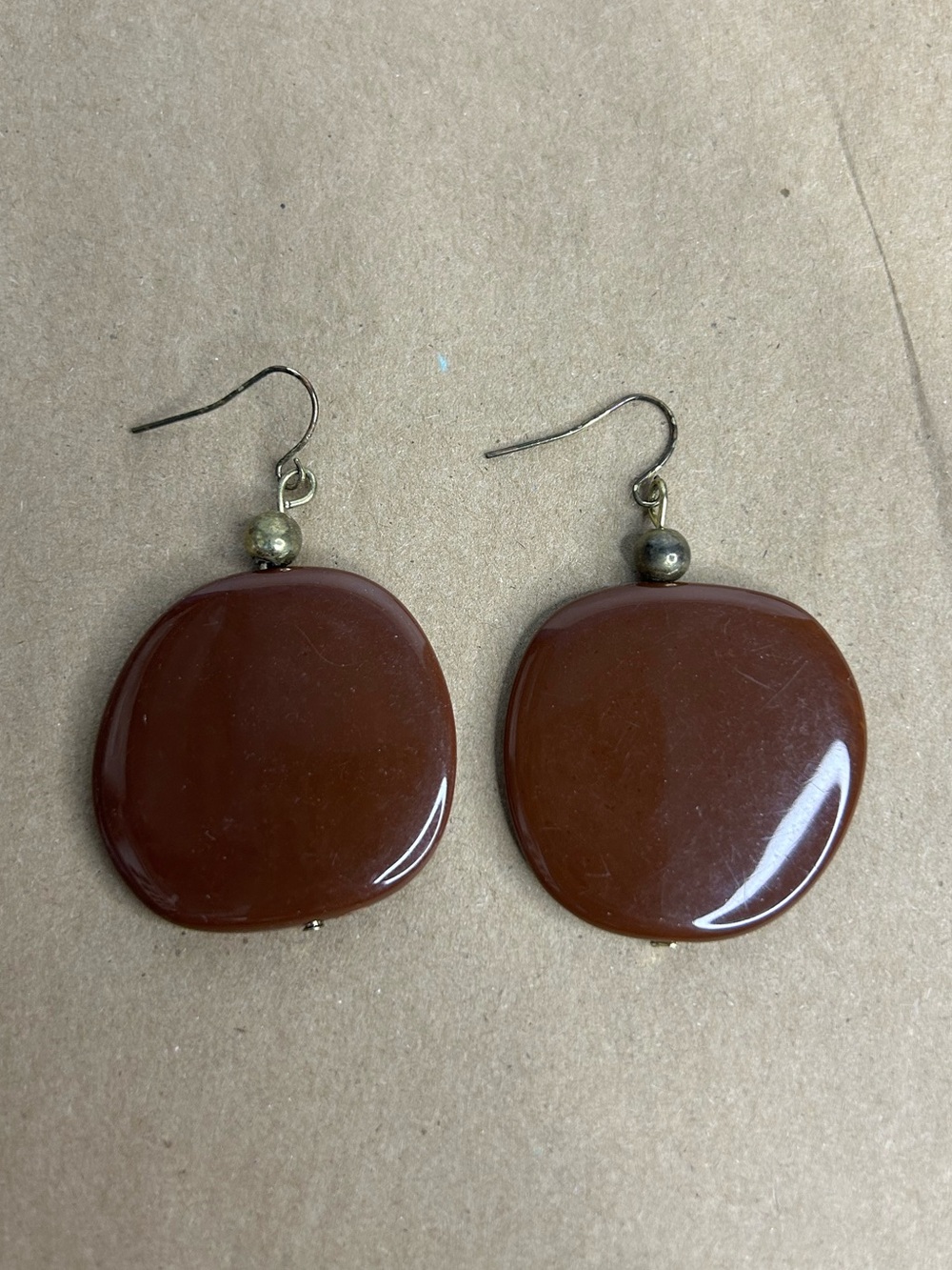 5 for $25🔥Amber Toned Resin Disc Dangle Earrings